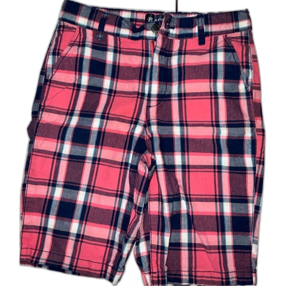 Children Place Plaid Blue And Pink Shorts Size 10